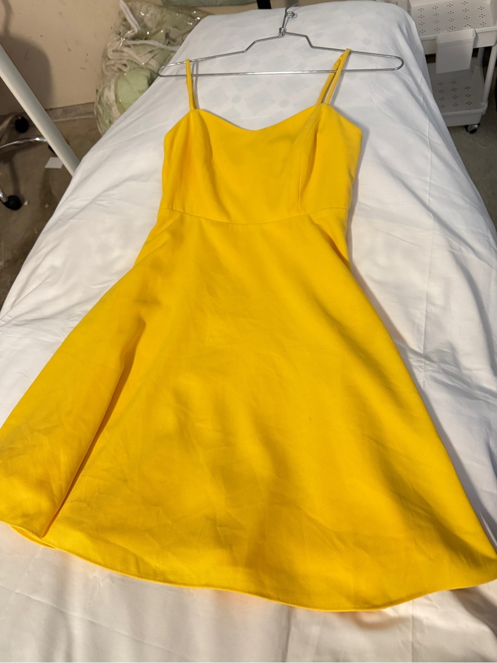Sunny Yellow Spaghetti-Strap A-Line Dress